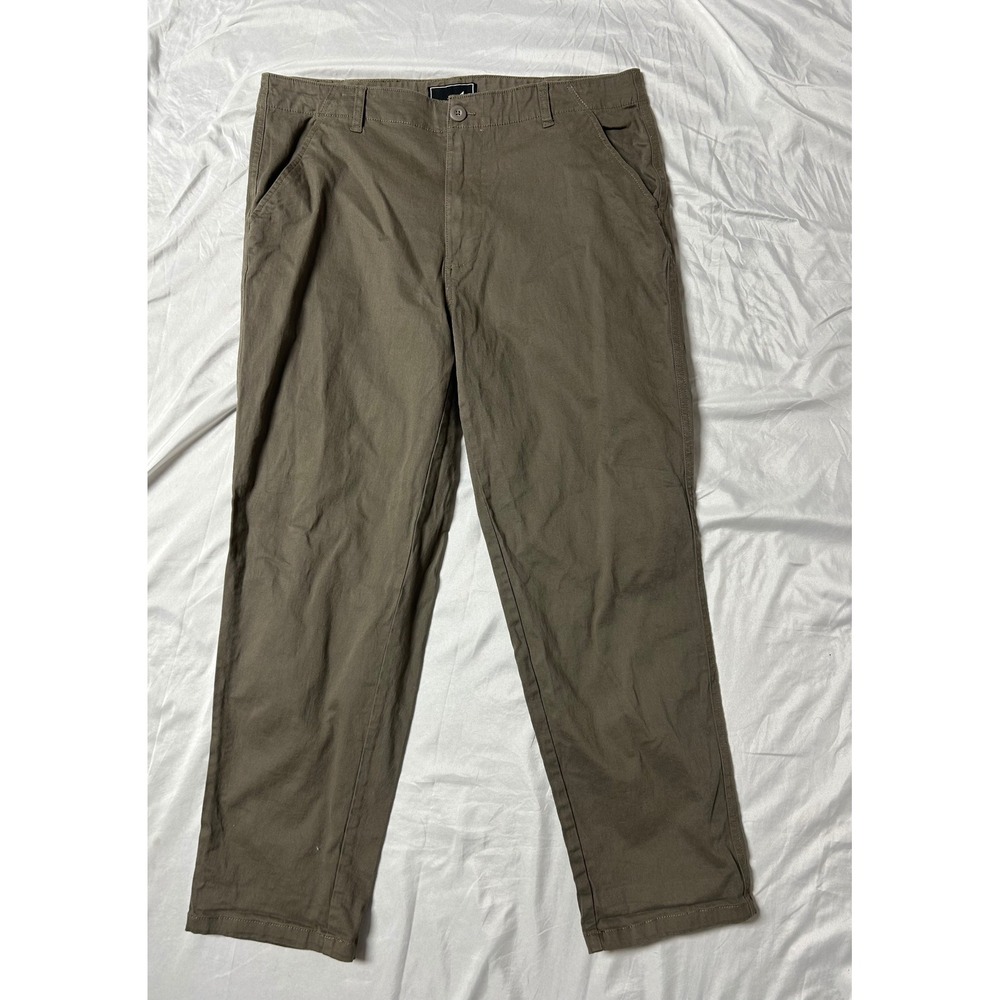 Lost Enterprises Mens Chino Skate Pants Olive Drab Brown Stretch Straight Leg 34